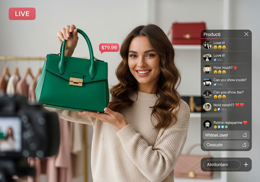 "Social commerce trend with live shopping in 2025"