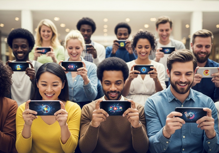Global audience engaging with video marketing content