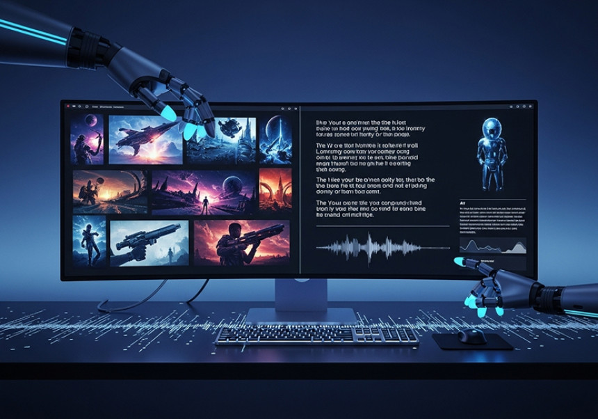 Artificial intelligence creating music and movies in the global entertainment space