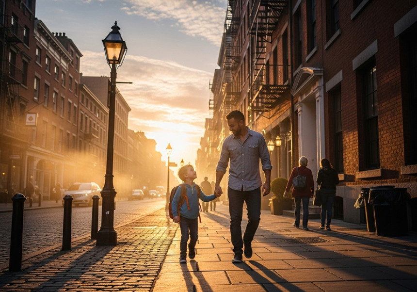 Inspiring scene from The Pursuit of Happyness — father and son journey
