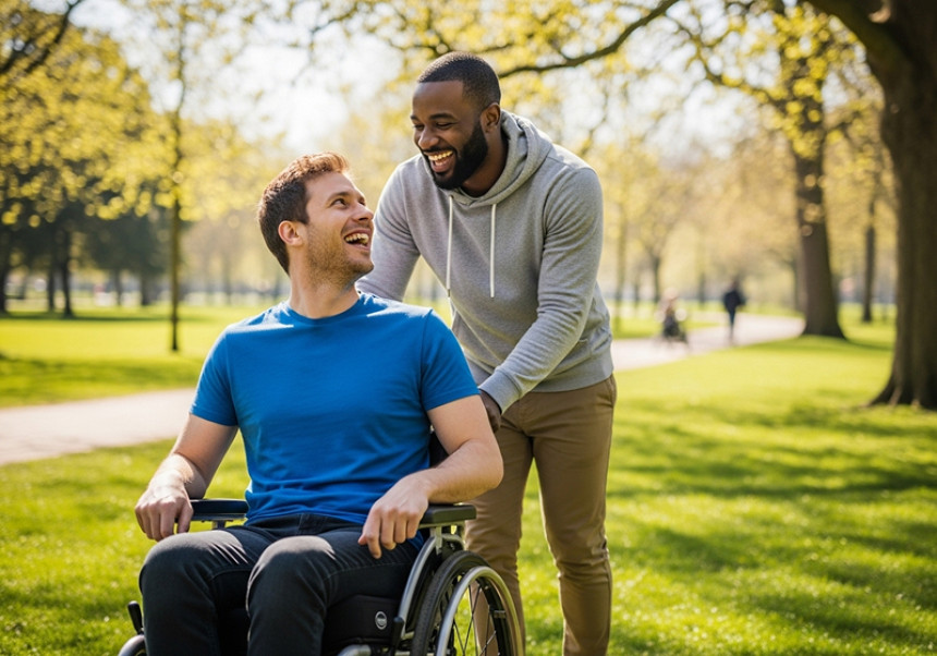 Joyful friendship scene from The Intouchables