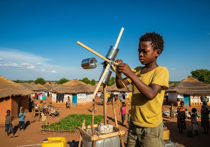 Young African inventor building hope — inspired by The Boy Who Harnessed the Wind