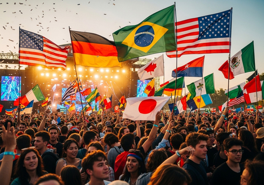 “Global music concert in 2025 celebrating K-pop, Afrobeats, and Latin pop worldwide.”